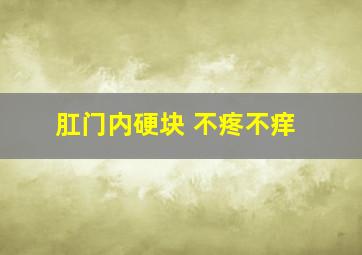 肛门内硬块 不疼不痒